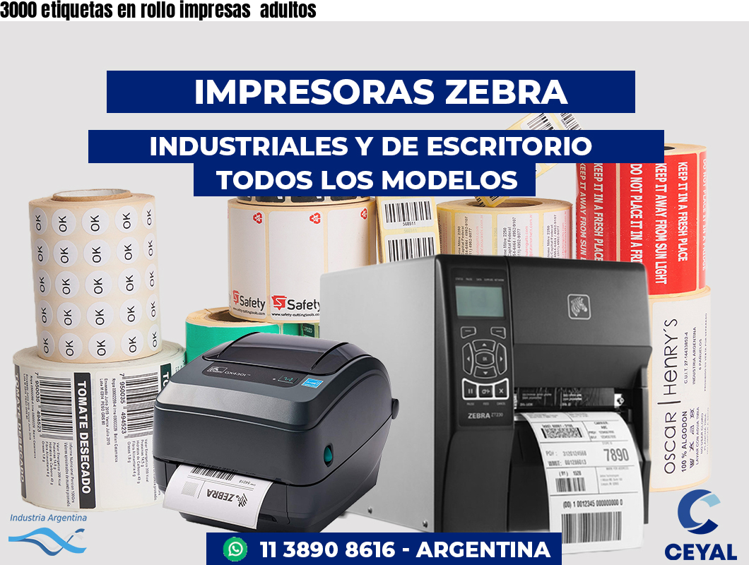3000 etiquetas en rollo impresas adultos