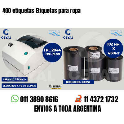 400 etiquetas Etiquetas para ropa