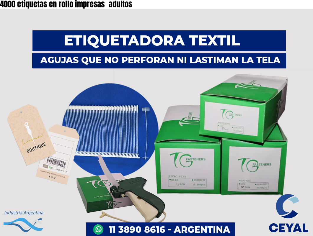 4000 etiquetas en rollo impresas adultos