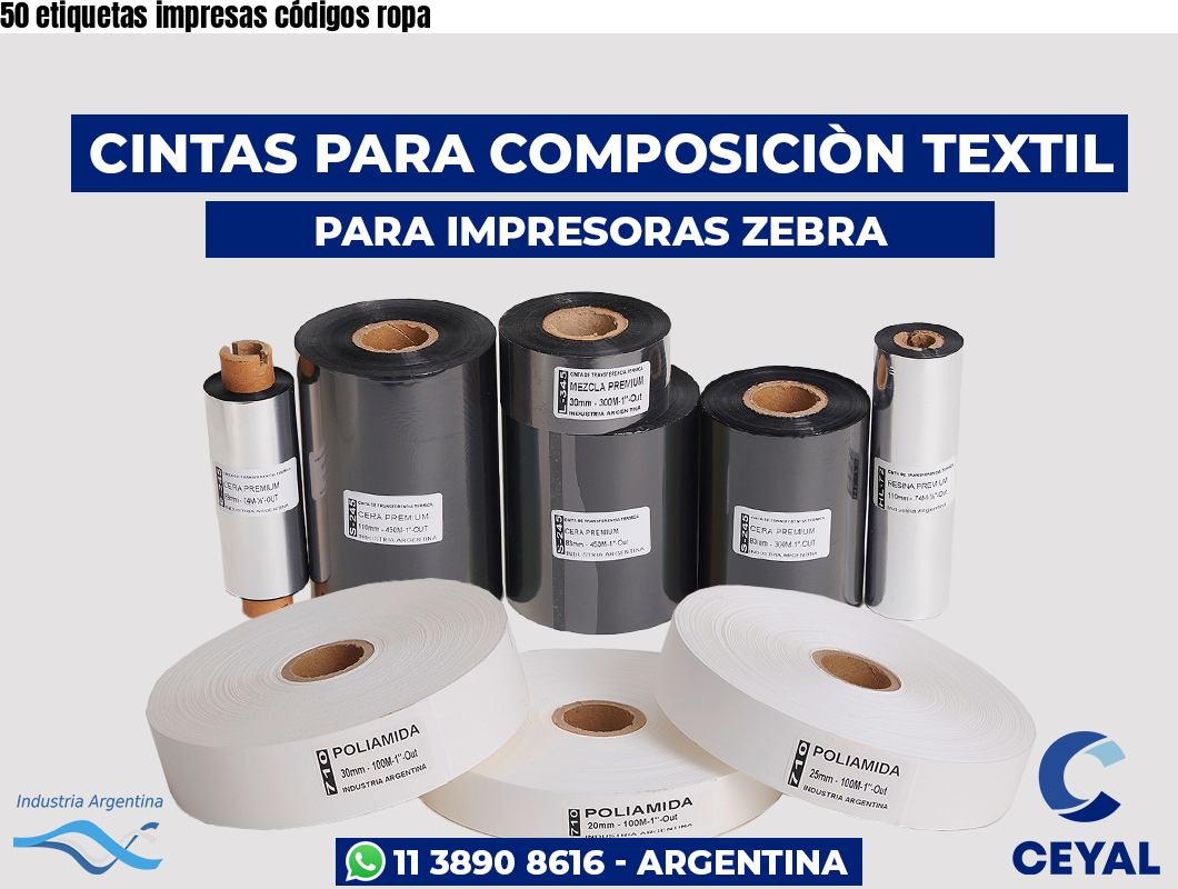 50 etiquetas impresas códigos ropa