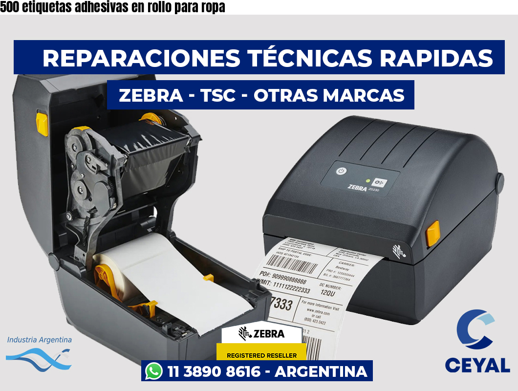 500 etiquetas adhesivas en rollo para ropa