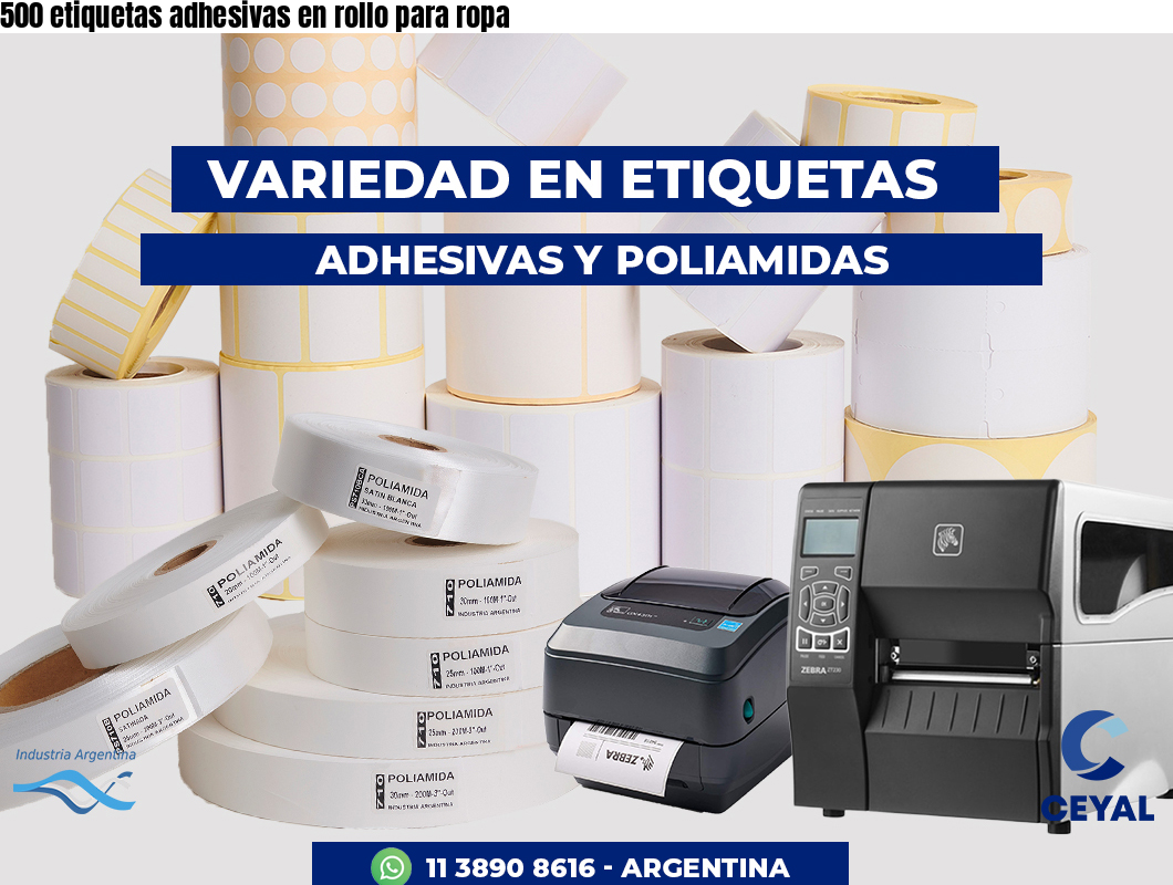 500 etiquetas adhesivas en rollo para ropa