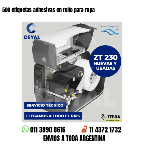 500 etiquetas adhesivas en rollo para ropa