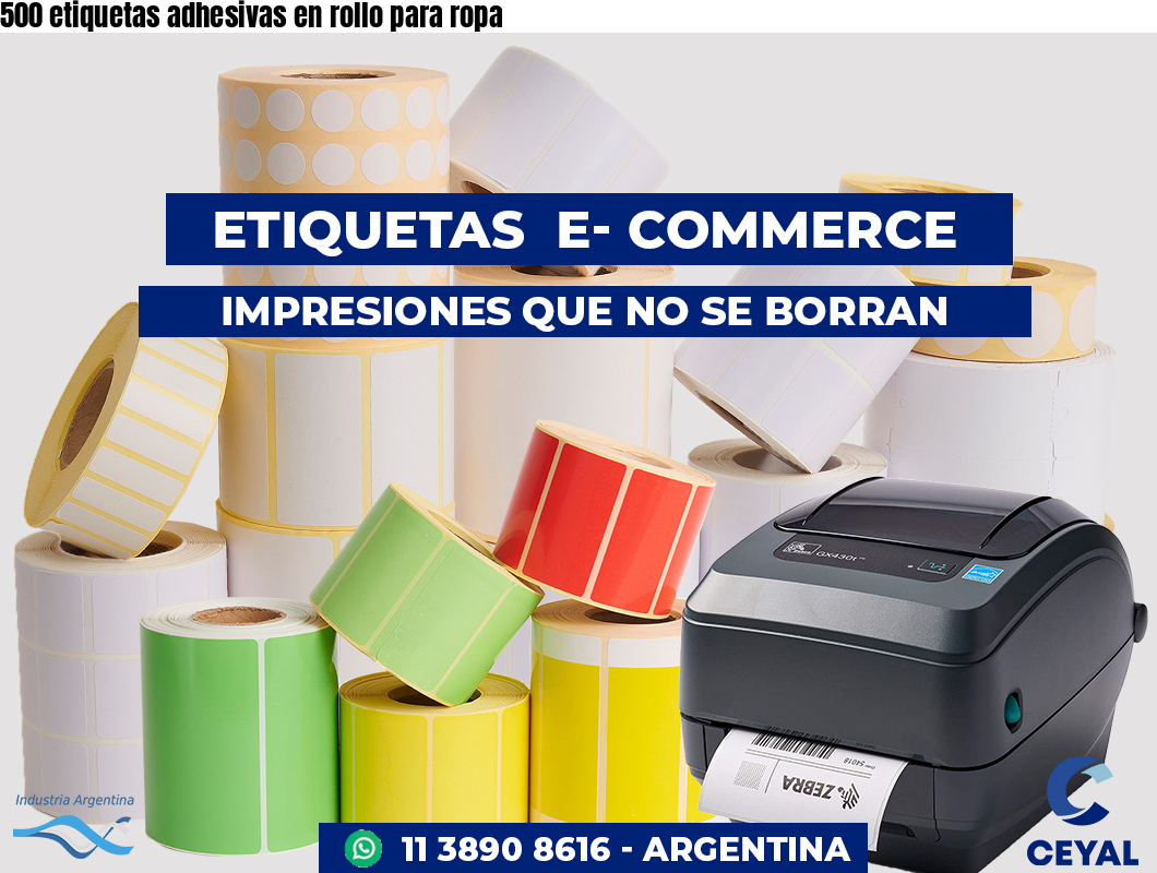 500 etiquetas adhesivas en rollo para ropa