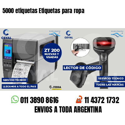5000 etiquetas Etiquetas para ropa