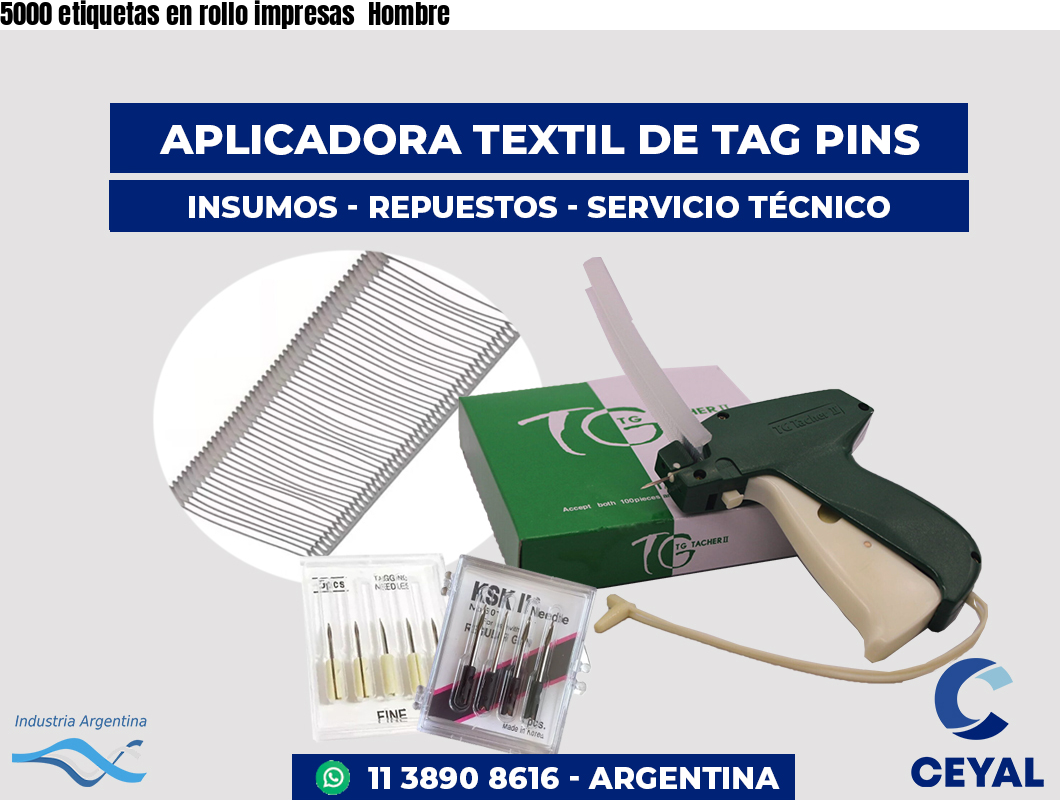 5000 etiquetas en rollo impresas Hombre