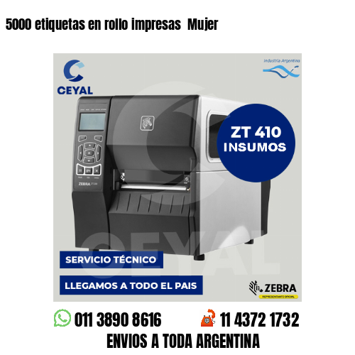 5000 etiquetas en rollo impresas Mujer