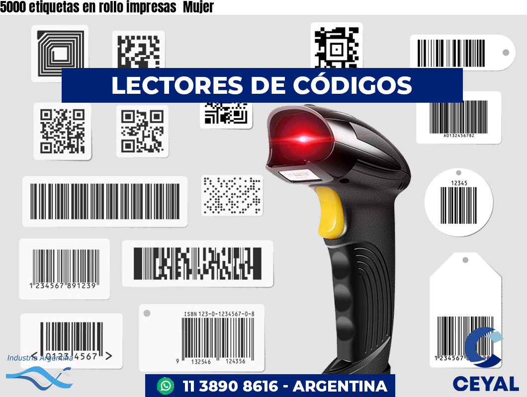5000 etiquetas en rollo impresas Mujer