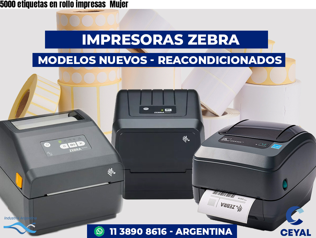 5000 etiquetas en rollo impresas Mujer