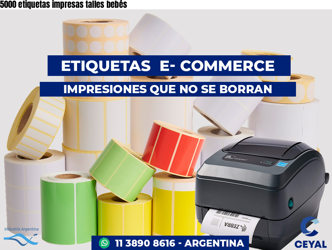 5000 etiquetas impresas talles bebés