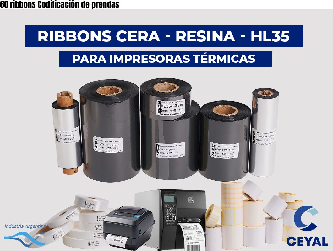 60 ribbons Codificación de prendas