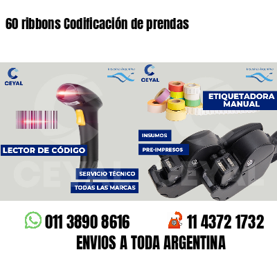 60 ribbons Codificación de prendas