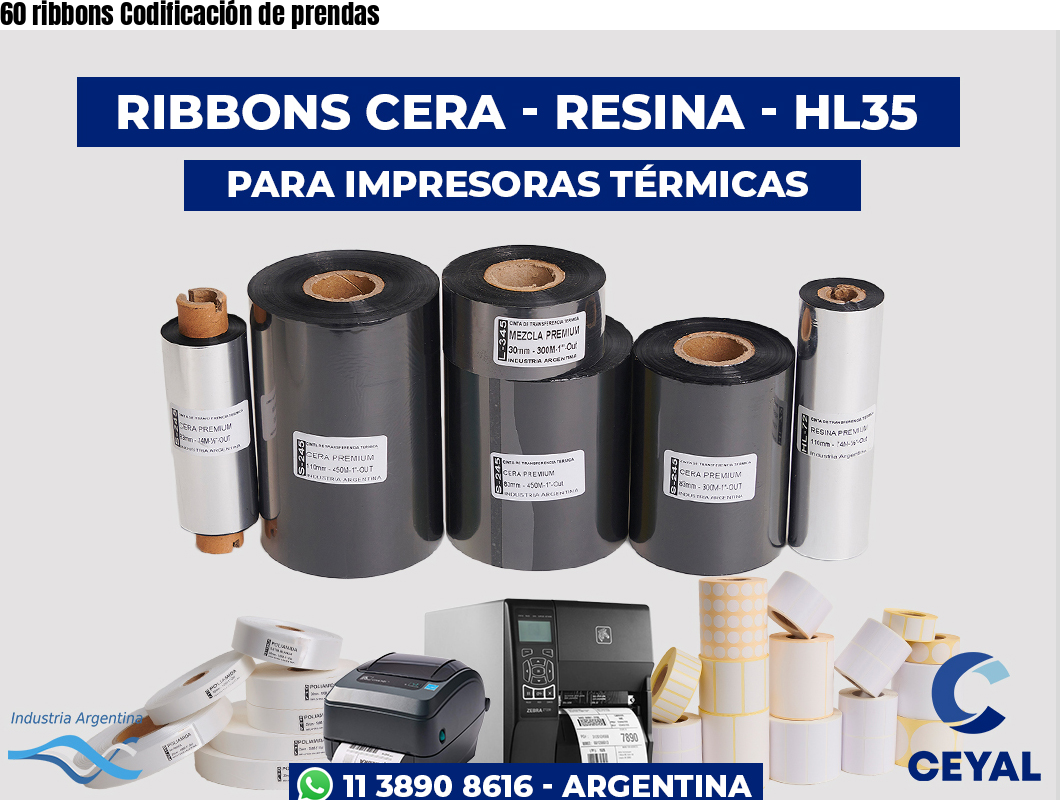 60 ribbons Codificación de prendas