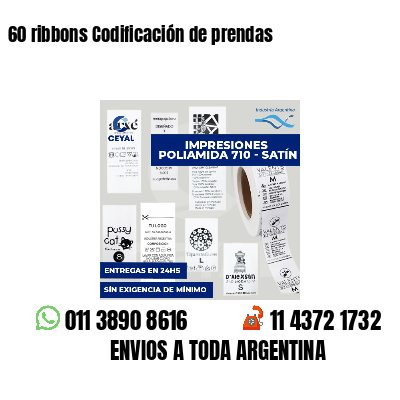 60 ribbons Codificación de prendas