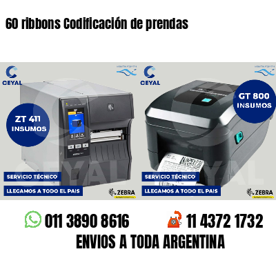 60 ribbons Codificación de prendas