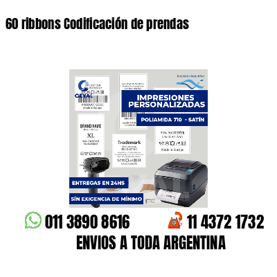 60 ribbons Codificación de prendas