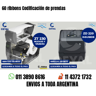 60 ribbons Codificación de prendas