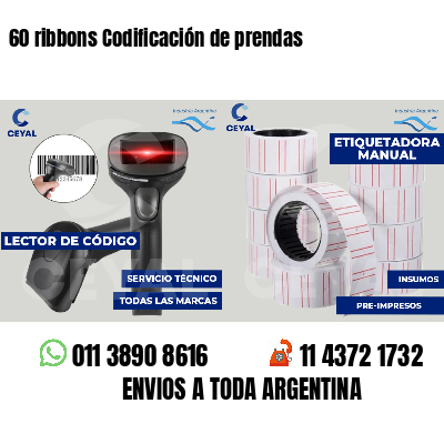 60 ribbons Codificación de prendas