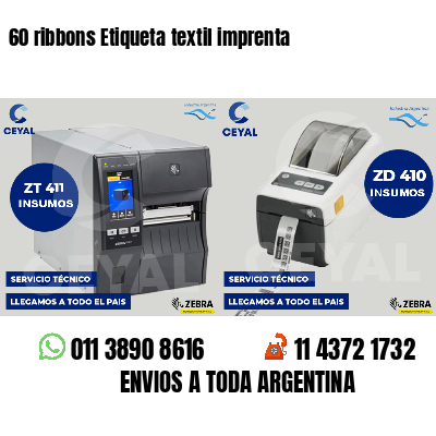 60 ribbons Etiqueta textil imprenta