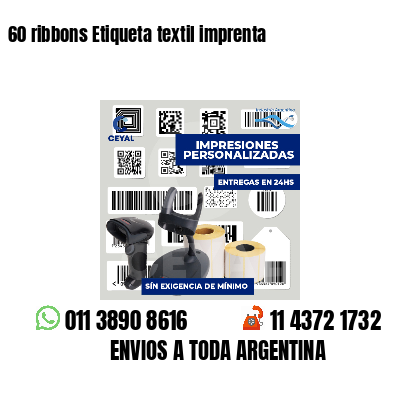 60 ribbons Etiqueta textil imprenta