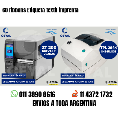 60 ribbons Etiqueta textil imprenta