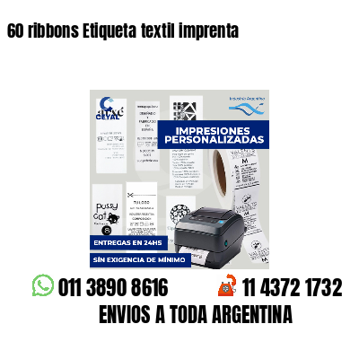 60 ribbons Etiqueta textil imprenta