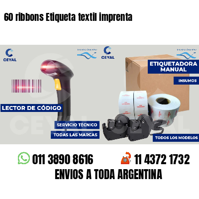 60 ribbons Etiqueta textil imprenta