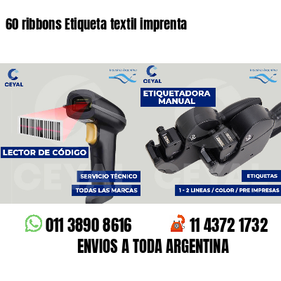 60 ribbons Etiqueta textil imprenta