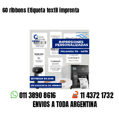 60 ribbons Etiqueta textil imprenta