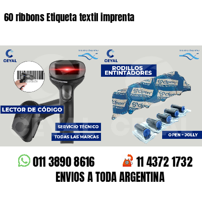 60 ribbons Etiqueta textil imprenta