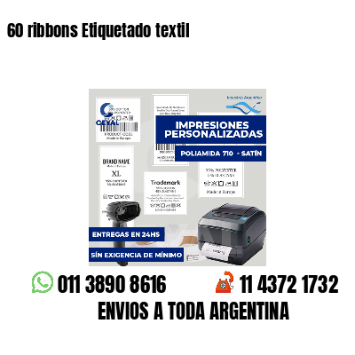 60 ribbons Etiquetado textil