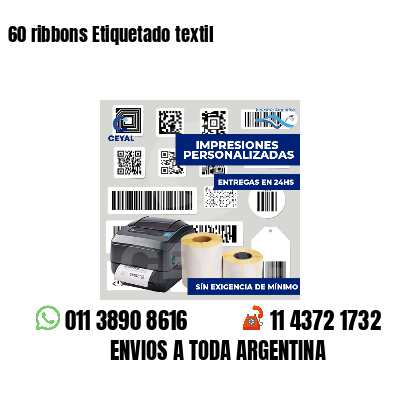 60 ribbons Etiquetado textil