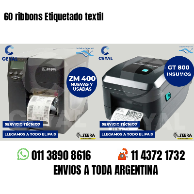 60 ribbons Etiquetado textil