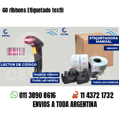 60 ribbons Etiquetado textil