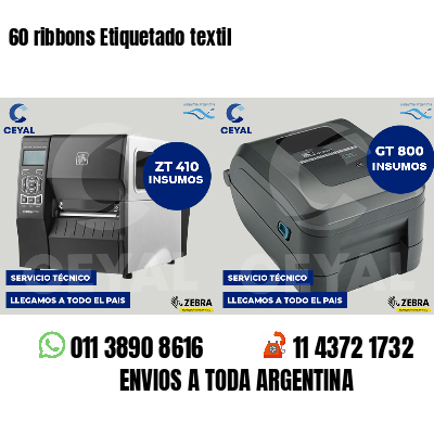 60 ribbons Etiquetado textil