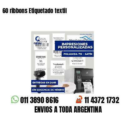 60 ribbons Etiquetado textil