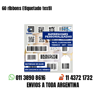 60 ribbons Etiquetado textil