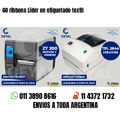 60 ribbons Líder en etiquetado textil
