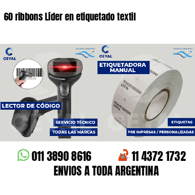 60 ribbons Líder en etiquetado textil