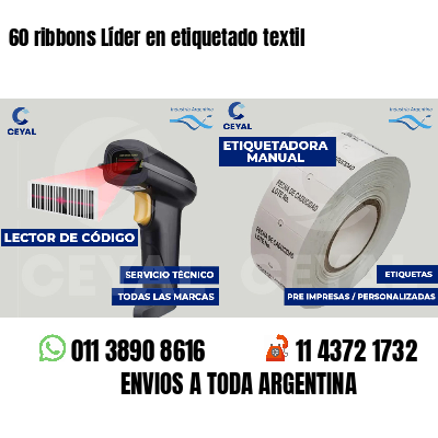 60 ribbons Líder en etiquetado textil