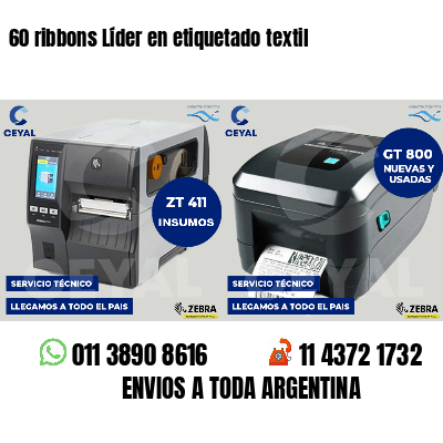 60 ribbons Líder en etiquetado textil