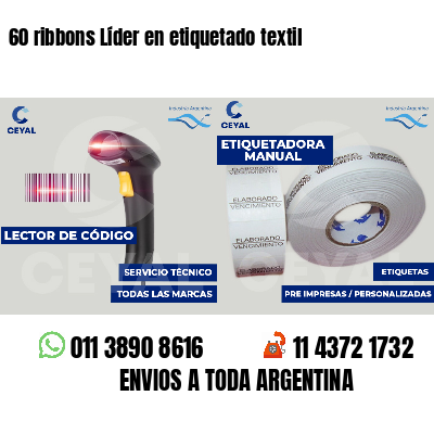 60 ribbons Líder en etiquetado textil