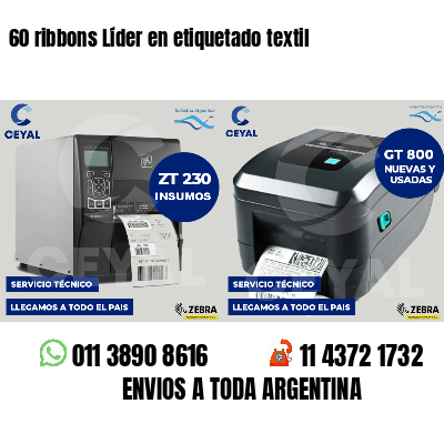 60 ribbons Líder en etiquetado textil