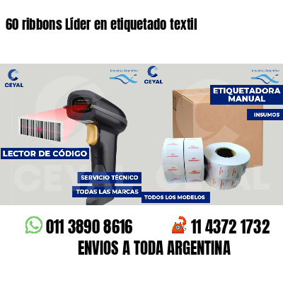 60 ribbons Líder en etiquetado textil
