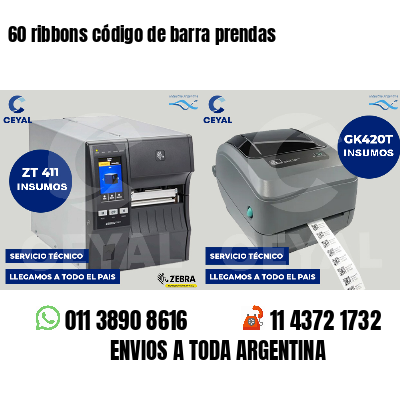 60 ribbons código de barra prendas