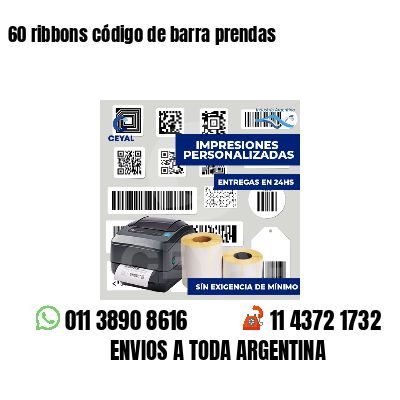 60 ribbons código de barra prendas