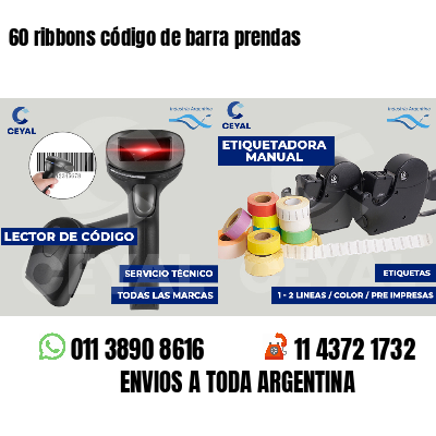 60 ribbons código de barra prendas
