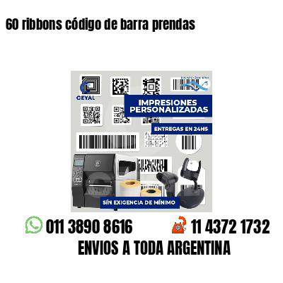60 ribbons código de barra prendas