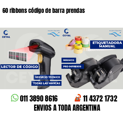 60 ribbons código de barra prendas