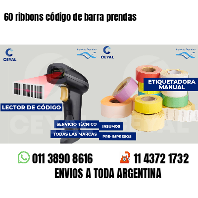 60 ribbons código de barra prendas